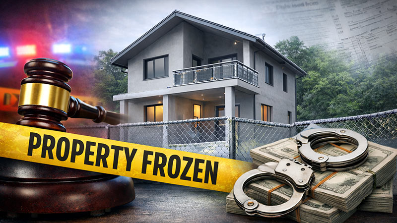 Sri Lanka Police Property frozen notice with house, land