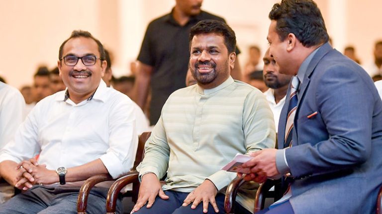 Minister Bimal Rathnayake with President Anura Kumara Dissanayake