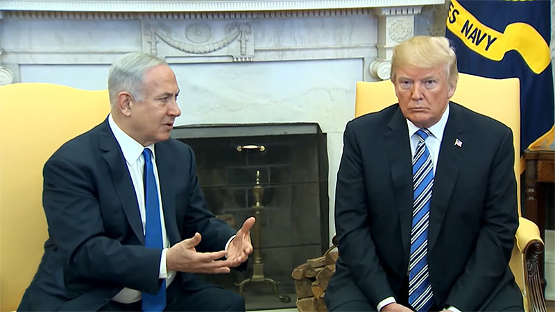 Israeli Prime Minister Benjamin Netanyahu with U.S. President Donald Trump