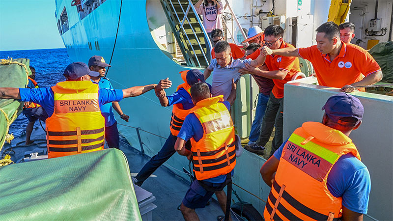 Sri Lanka Navy rescues sick crew member from Chinese vessel