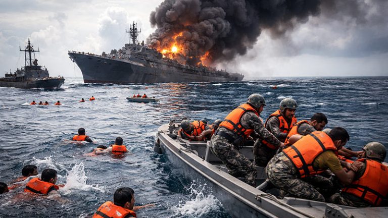 Sri Lanka Navy rescuing sailors after Iranian warship sinks off Sri Lanka coast following U.S. strike