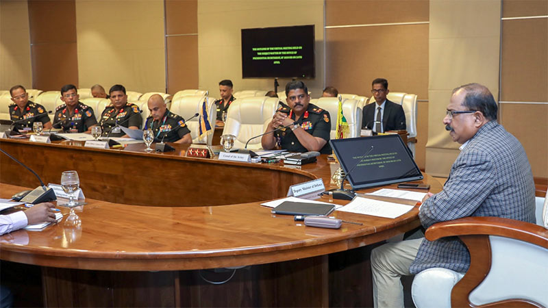 Meeting at Army Headquarters on building interim shelters for Cyclone Ditwah affected communities in Sri Lanka