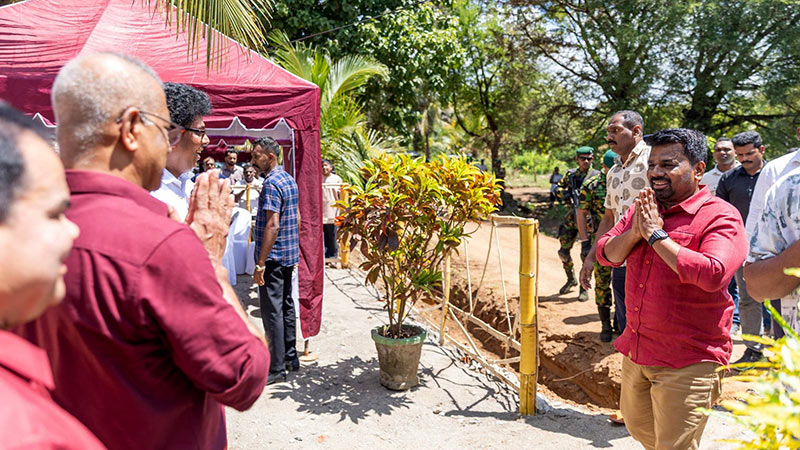 Sri Lankan President Anura Kumara Dissanayake attends a Sinhala and Tamil New Year housewarming in Galnewa