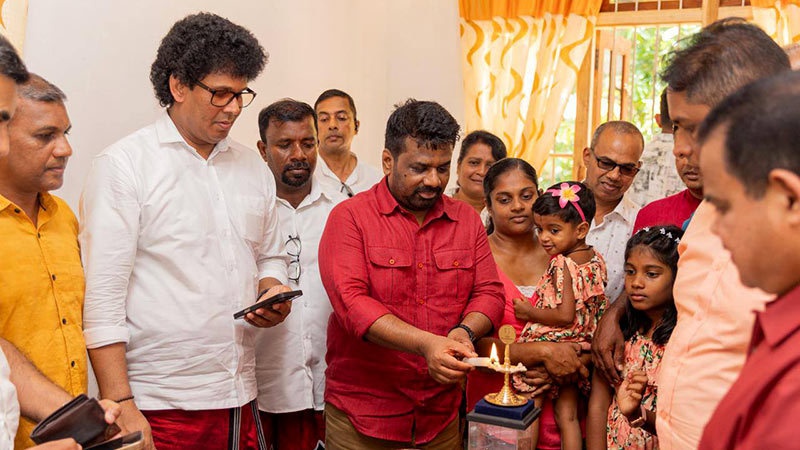 Sri Lankan President Anura Kumara Dissanayake attends a Sinhala and Tamil New Year housewarming in Galnewa
