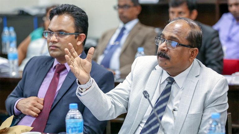 Deputy Minister of Defence Aruna Jayasekara speaking at a meeting on drowning prevention in Sri Lanka