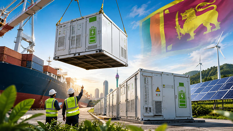 Sri Lanka’s First Commercial-Scale Battery Storage Units Arrive at Colombo Port