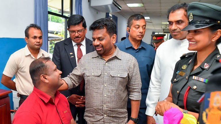 Sri Lanka President Anura Kumara Dissanayake visits the Ranaviru Sevana rehabilitation centre in Ragama