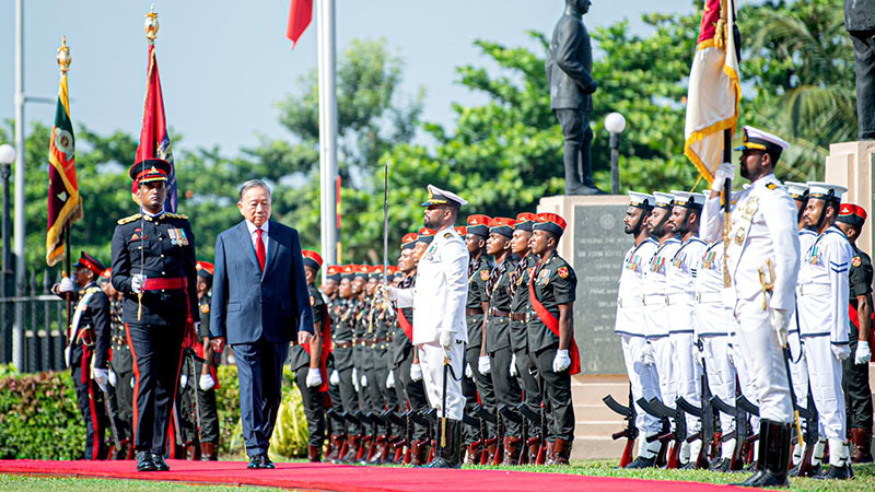 Vietnamese President To Lam officially welcomed in Sri Lanka