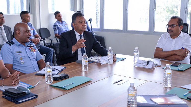 Transport Minister Bimal Rathnayake and Defence Secretary Sampath Thuyacontha hold a discussion with officials during a meeting at the Pettah Central Bus Stand in Colombo on June 12, 2026