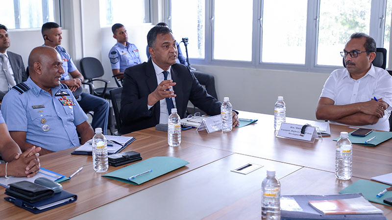 Transport Minister Bimal Rathnayake and Defence Secretary Sampath Thuyacontha hold a discussion with officials during a meeting at the Pettah Central Bus Stand in Colombo on June 12, 2026