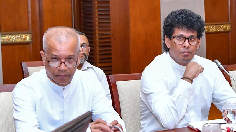 Minister K.D. Lal Kantha with Minister Wasantha Samarasinghe