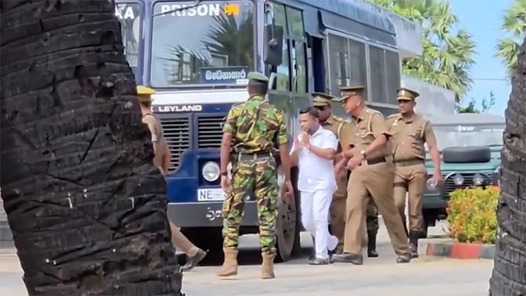 Sivanesathurai Chandrakanthan alias Pillayan being brought to court