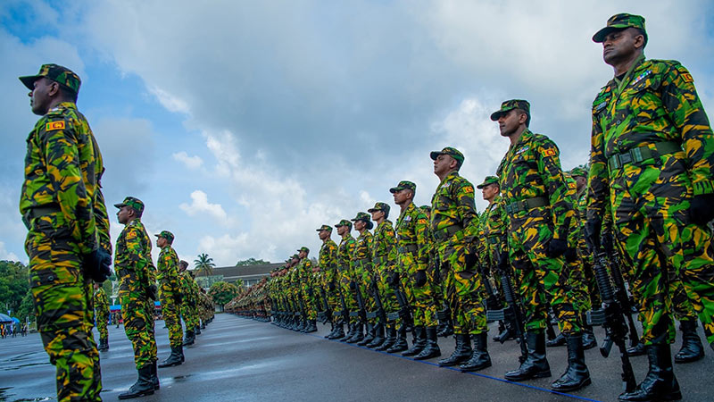 Sri Lanka Police STF personnel at the UN peacekeeping farewell ceremony in Panagoda