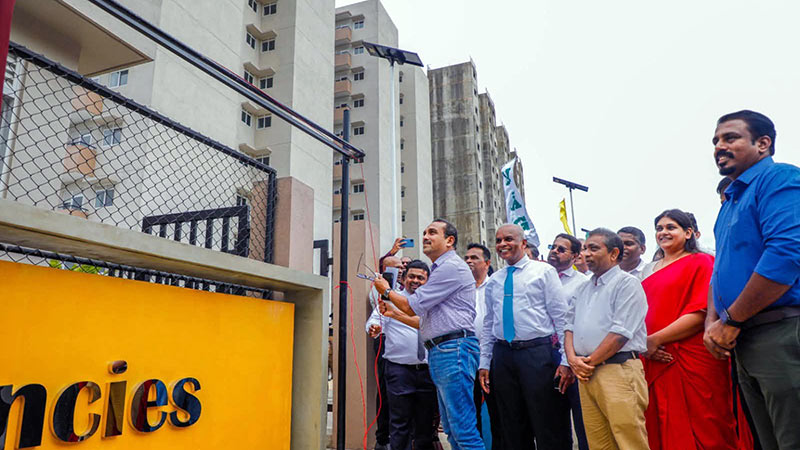 Minister Bimal Rathnayake opening The Residencies Kirulapone apartment complex