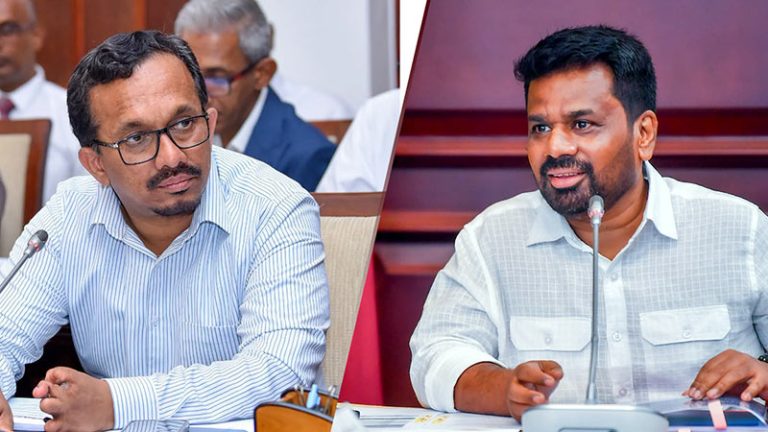 Minister Sunil Handunnetti and Sri Lanka President Anura Kumara Dissanayake