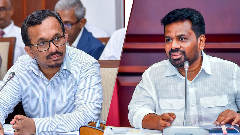 Minister Sunil Handunnetti and Sri Lanka President Anura Kumara Dissanayake