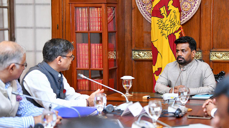 Sri Lanka President Anura Kumara Dissanayake meets Indian Foreign Secretary Vikram Misri at the Presidential Secretariat in Colombo