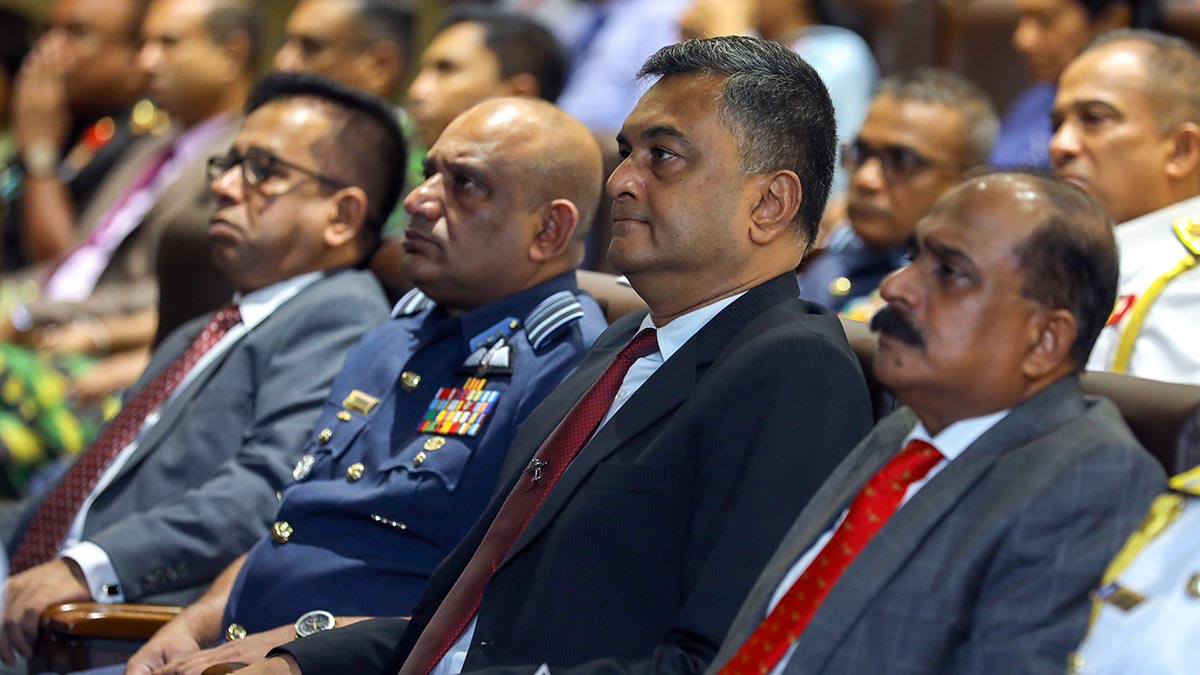 Deputy Defence Minister Aruna Jayasekara and Defence Secretary Sampath Thuyacontha at Aegis Lexicon 2026 Cyber Exposition