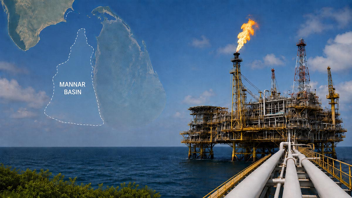 Mannar Basin natural gas exploration area in Sri Lanka
