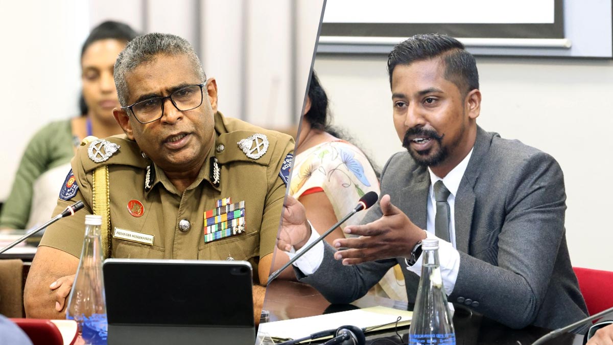 IGP Priyantha Weerasooriya in discussion with MP Dr. Najith Indika at Parliament of Sri Lanka