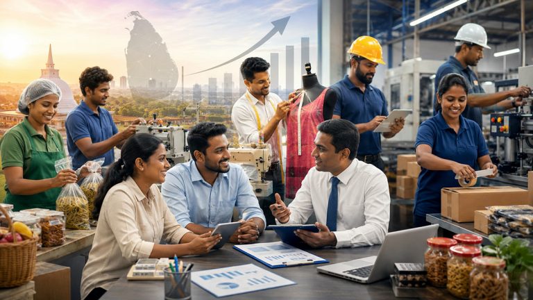 Sri Lankan small and medium entrepreneurs receiving business development and productivity support