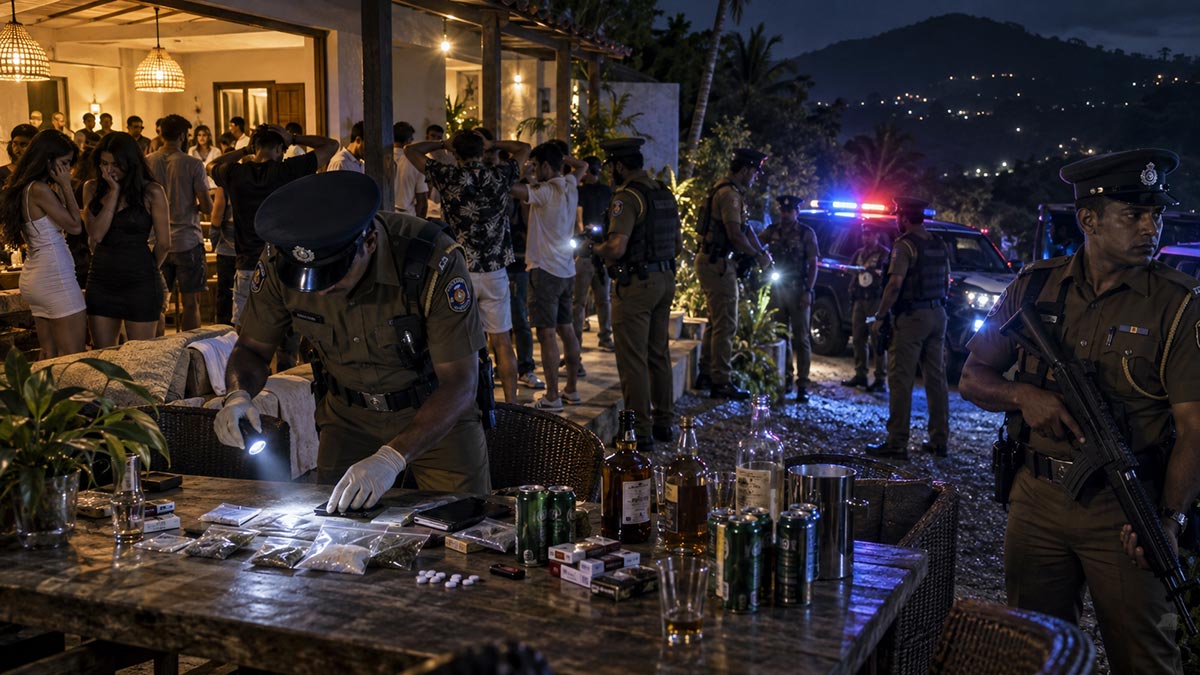 Sri Lanka Police raid on a Facebook party