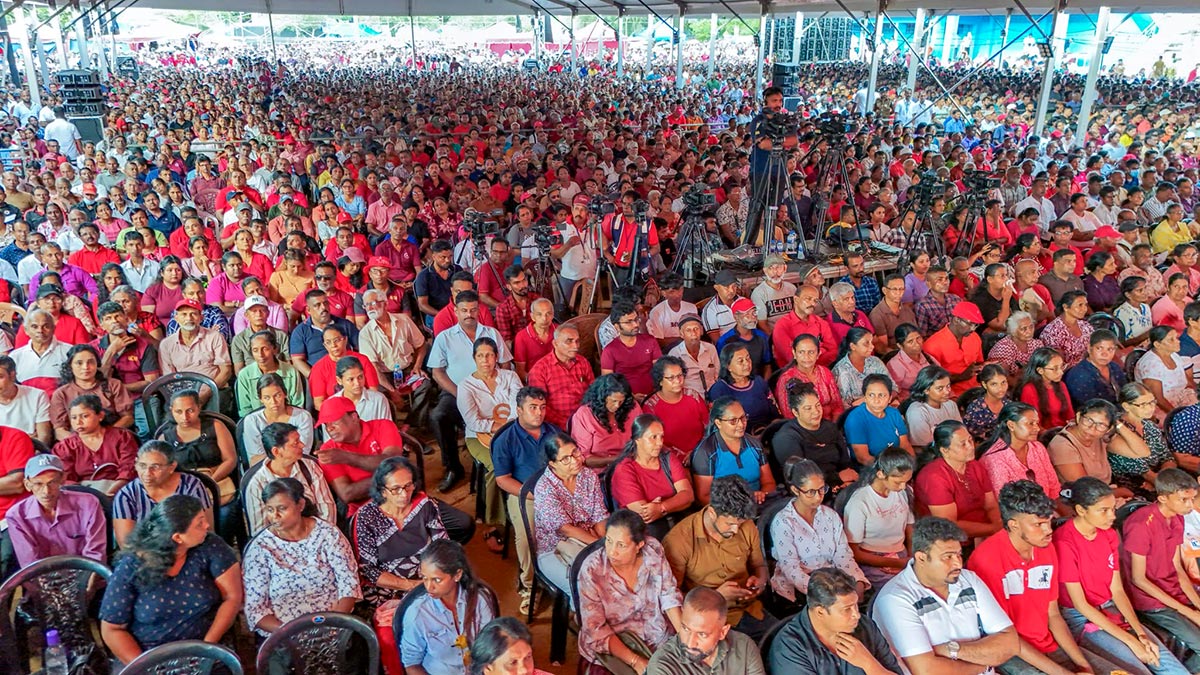 Crowd attending the National People’s Power public rally in Gampaha