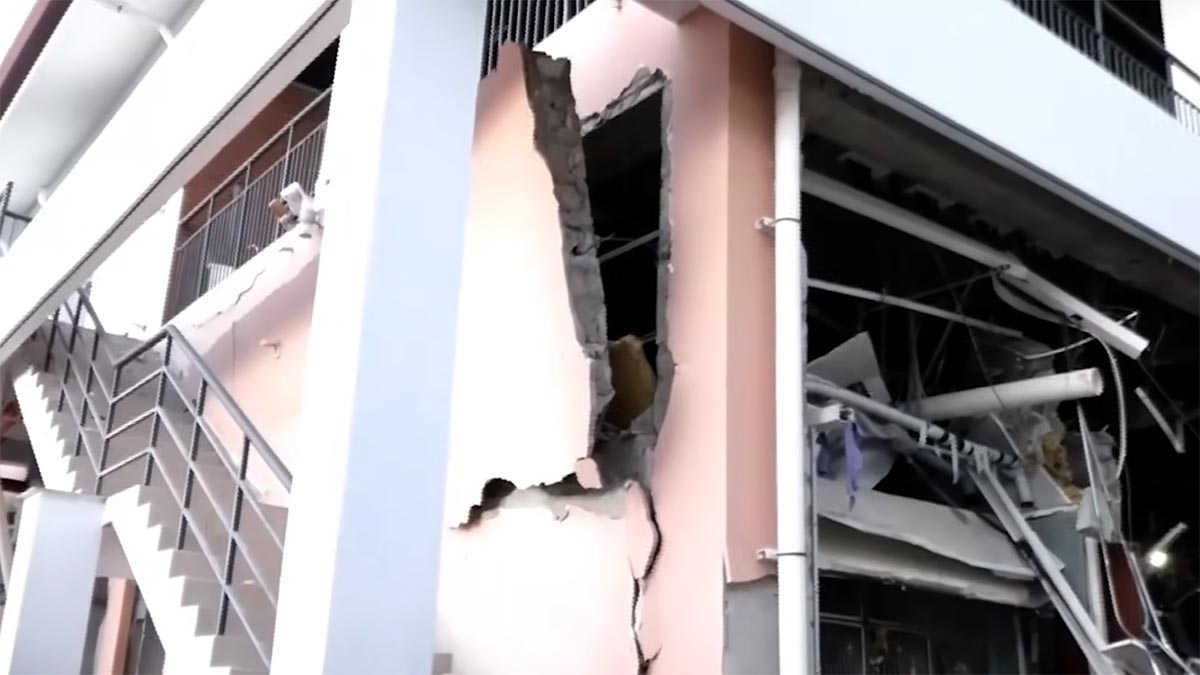 Damage to Polonnaruwa Nephrology Hospital following gas cylinder explosion