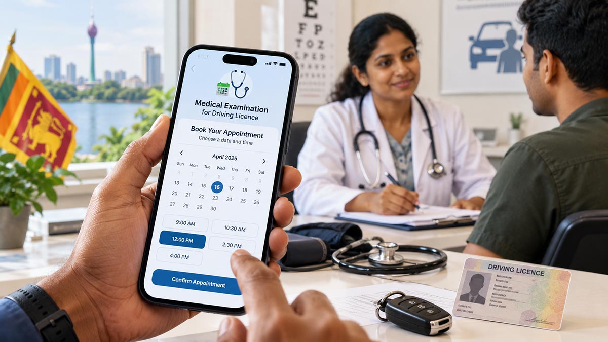 Sri Lanka digital medical appointment system for driving licence applicants