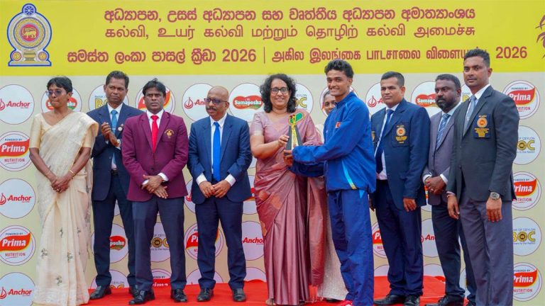 Prime Minister Harini Amarasuriya attends the closing ceremony of the 40th All-Island School Games at Diyagama on October 20, 2026