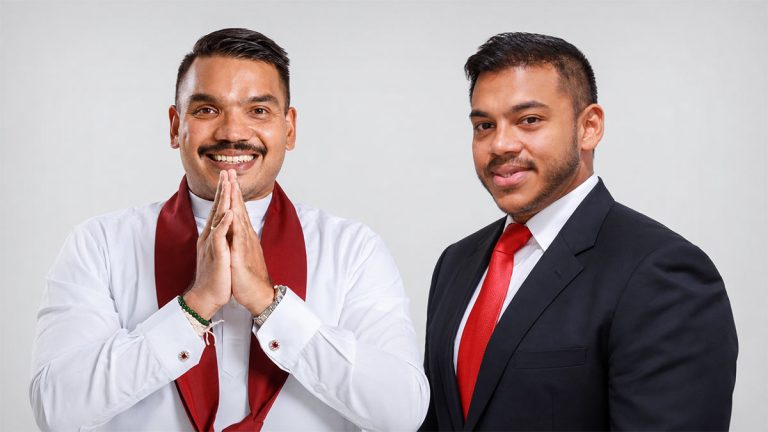 Namal Rajapaksa and Yoshitha Rajapaksa
